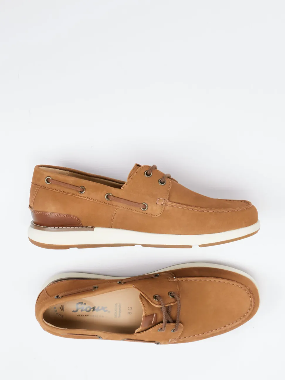 Sioux – Bootsschuh aus Nubukleder cognacbraun