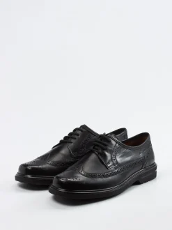 Sioux – Brogue-Halbschuh aus Lammleder Schwarz