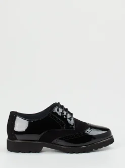 Sioux – Brogues aus Lackleder und Veloursleder schwarz