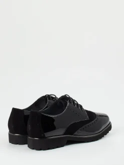 Sioux – Brogues aus Lackleder und Veloursleder schwarz