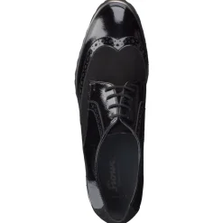 Sioux – Brogues aus Lackleder und Veloursleder schwarz