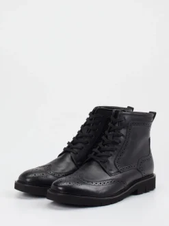 Sioux – Brogue-Stiefelette aus Kalbleder schwarz