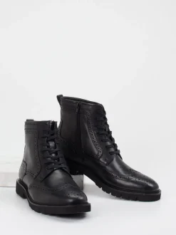 Sioux – Brogue-Stiefelette aus Kalbleder schwarz