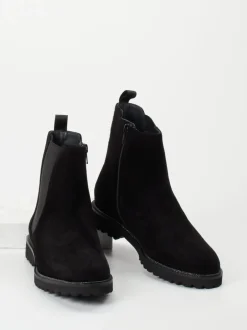 Sioux – Chelsea Boots aus Veloursleder schwarz