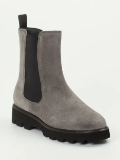Sioux – Chelsea Boots aus Veloursleder grau