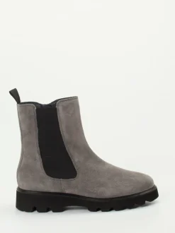 Sioux – Chelsea Boots aus Veloursleder grau