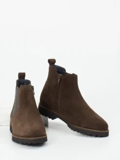 Sioux – Chelsea Boots aus Veloursleder schokobraun