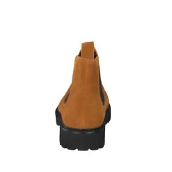 Sioux – Chelsea Boots aus Veloursleder cognacfarben