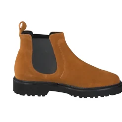 Sioux – Chelsea Boots aus Veloursleder cognacfarben