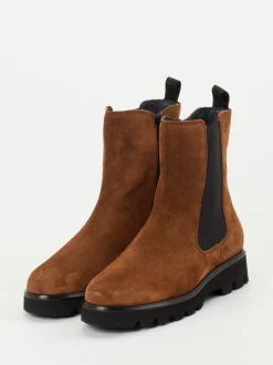 Sioux – Chelsea-Stiefeletten aus Veloursleder braun