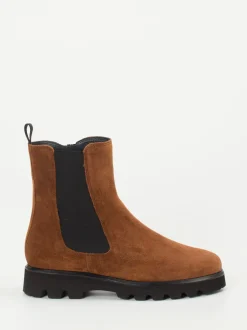 Sioux – Chelsea-Stiefeletten aus Veloursleder braun