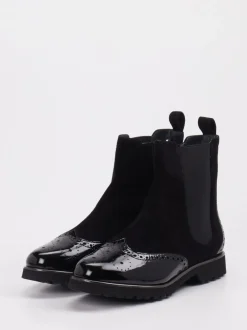 Sioux – Chelsea-Stiefelette aus Veloursleder schwarz