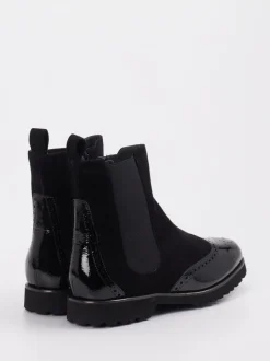 Sioux – Chelsea-Stiefelette aus Veloursleder schwarz