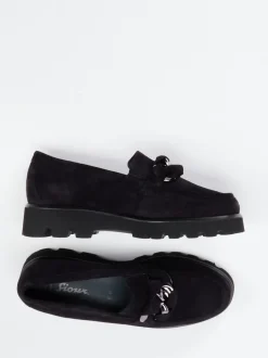 Sioux – Chunky-Loafer aus Veloursleder Tiefschwarz