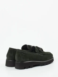 Sioux – Chunky-Slipper aus Veloursleder Tannengrün