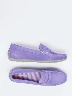 Sioux – Damen-Loafer aus Veloursleder Lavendel
