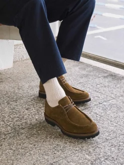Sioux – Derby aus Veloursleder cognacbraun