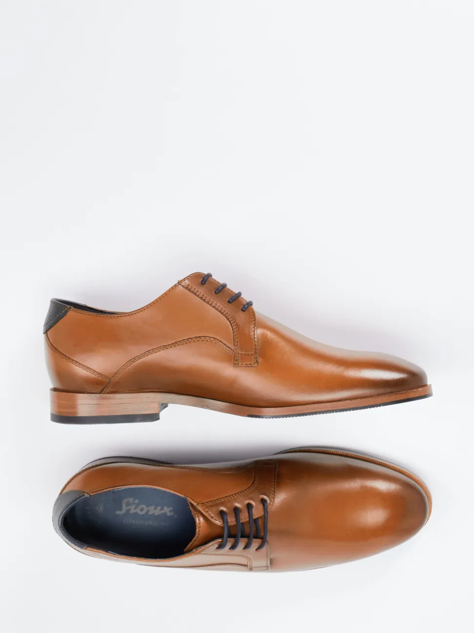 Sioux – Derby-Schnürschuh aus Kalbleder cognacbraun