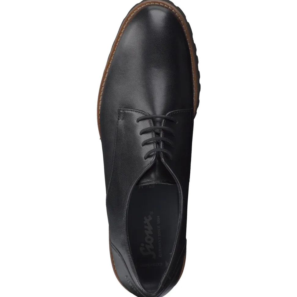 Sioux – Derby-Schnürschuh aus Lammleder schwarz