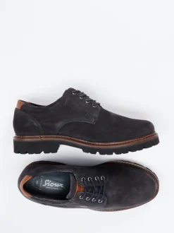 Sioux – Derby-Schnürschuh aus Veloursleder Anthrazit