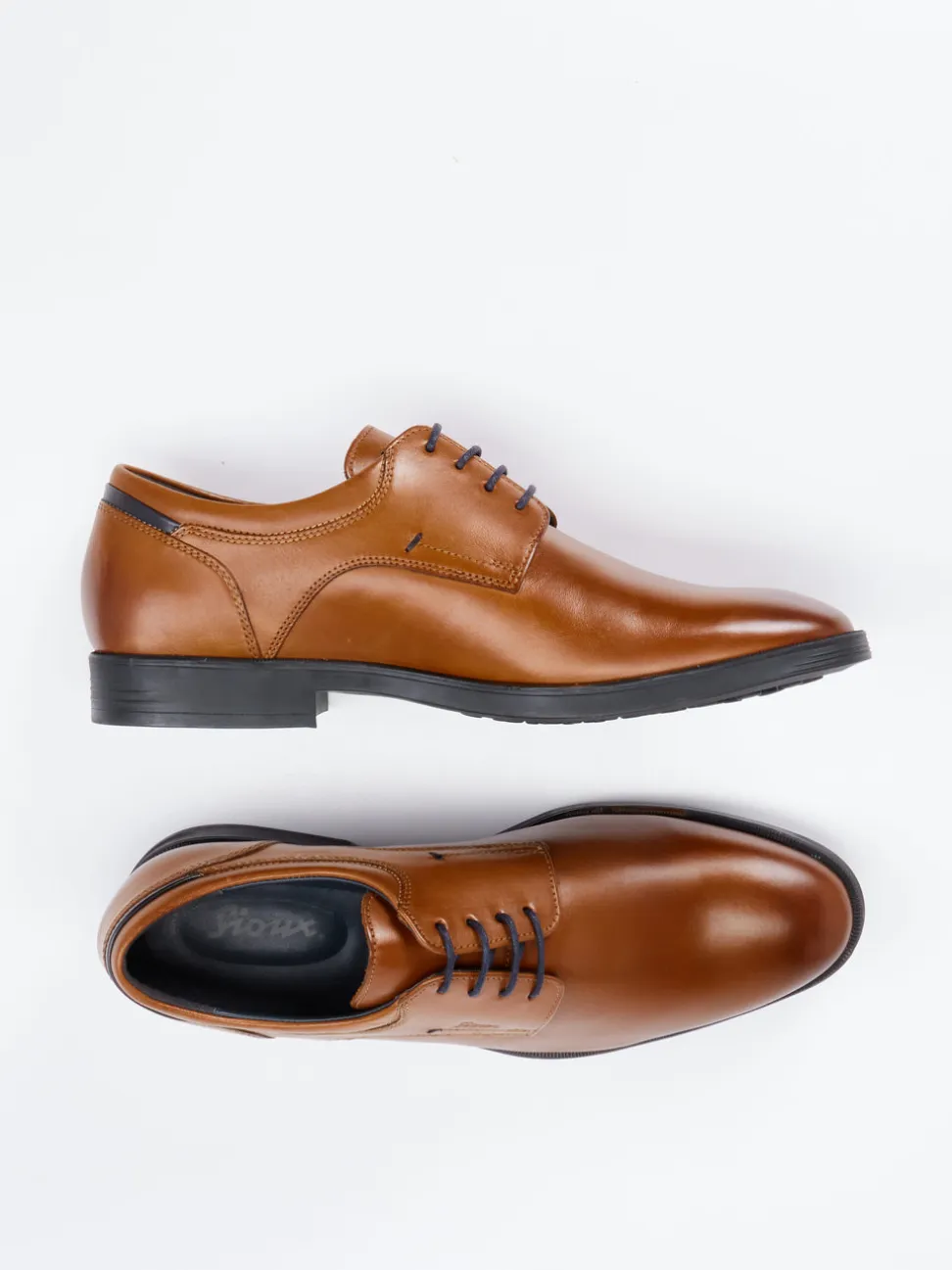 Sioux – Derby-Schnürschuh aus Kalbleder cognacbraun