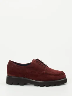 Sioux – Derby-Schnürschuh aus Veloursleder weinrot