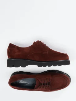 Sioux – Derby-Schnürschuh aus Veloursleder weinrot
