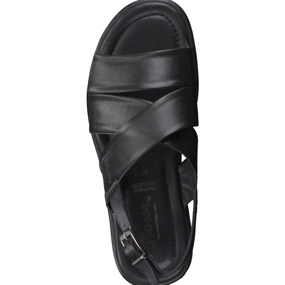 Sioux – Herrensandale aus Lammleder schwarz
