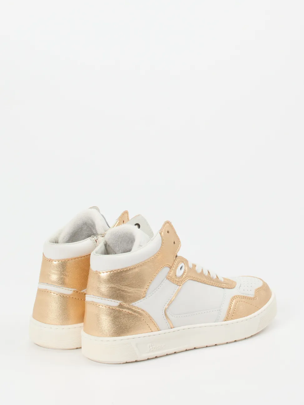 Sioux – High-Top Sneaker aus Metallicleder weiß