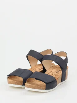 Sioux – Keilsandalette aus Kalbleder dunkelblau