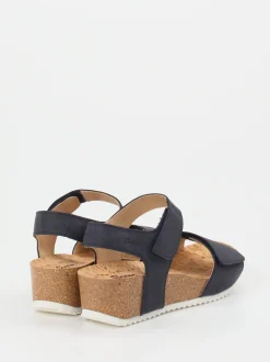 Sioux – Keilsandalette aus Kalbleder dunkelblau