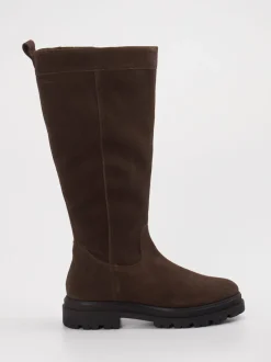 Sioux – Kniehohe Stiefel aus Veloursleder braun