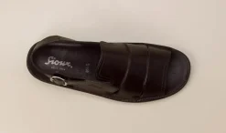 Sioux – Komfortsandalen aus Kalbleder Dunkelbraun