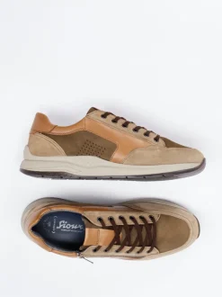 Sioux – Komfort-Sneaker aus Veloursleder Sandbeige