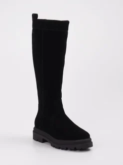 Sioux – Langschaftstiefel aus Veloursleder Schwarz