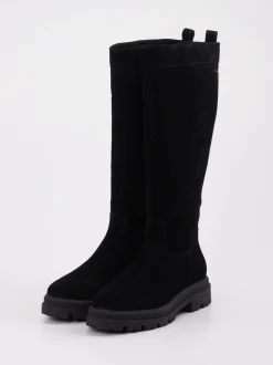 Sioux – Langschaftstiefel aus Veloursleder Schwarz