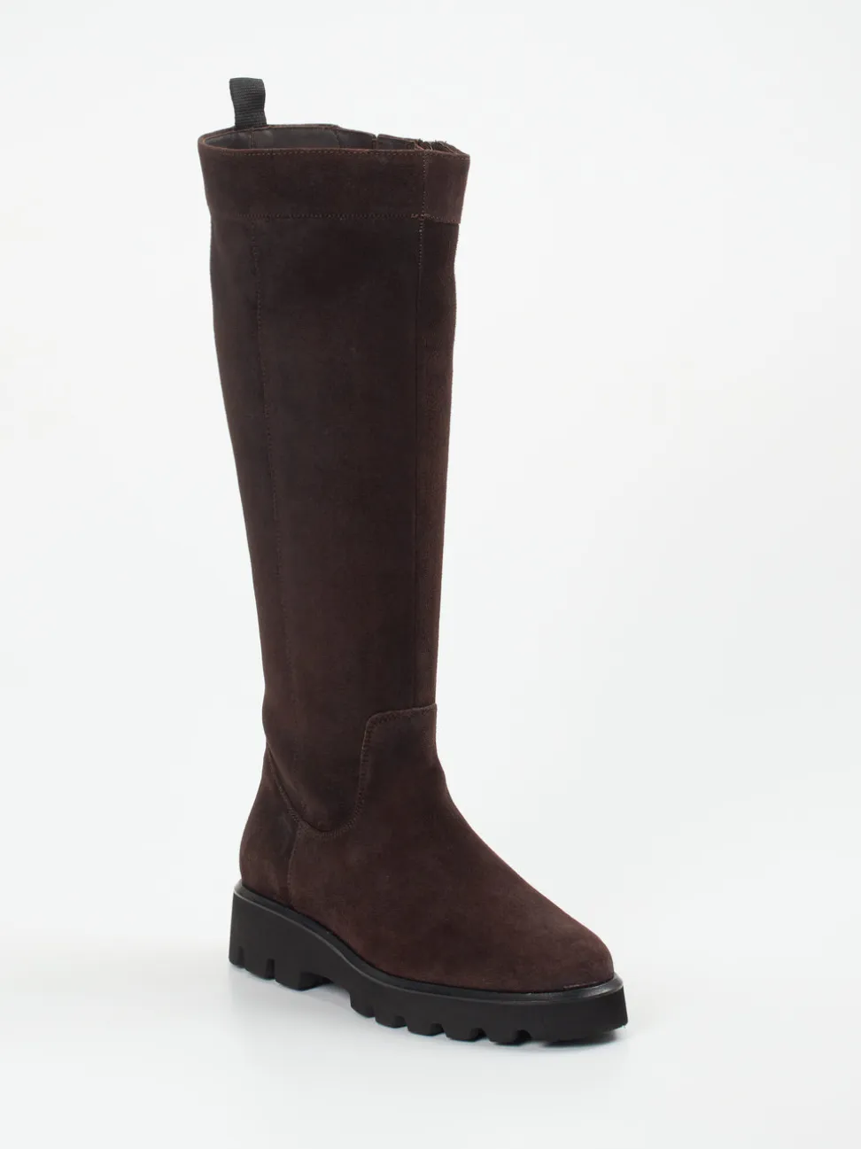 Sioux – Langschaftstiefel aus Veloursleder dunkelbraun