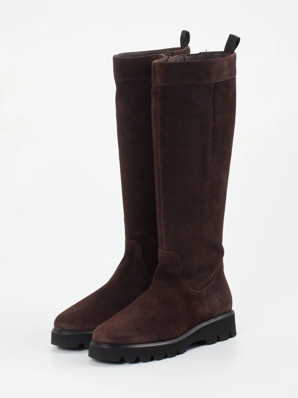 Sioux – Langschaftstiefel aus Veloursleder dunkelbraun
