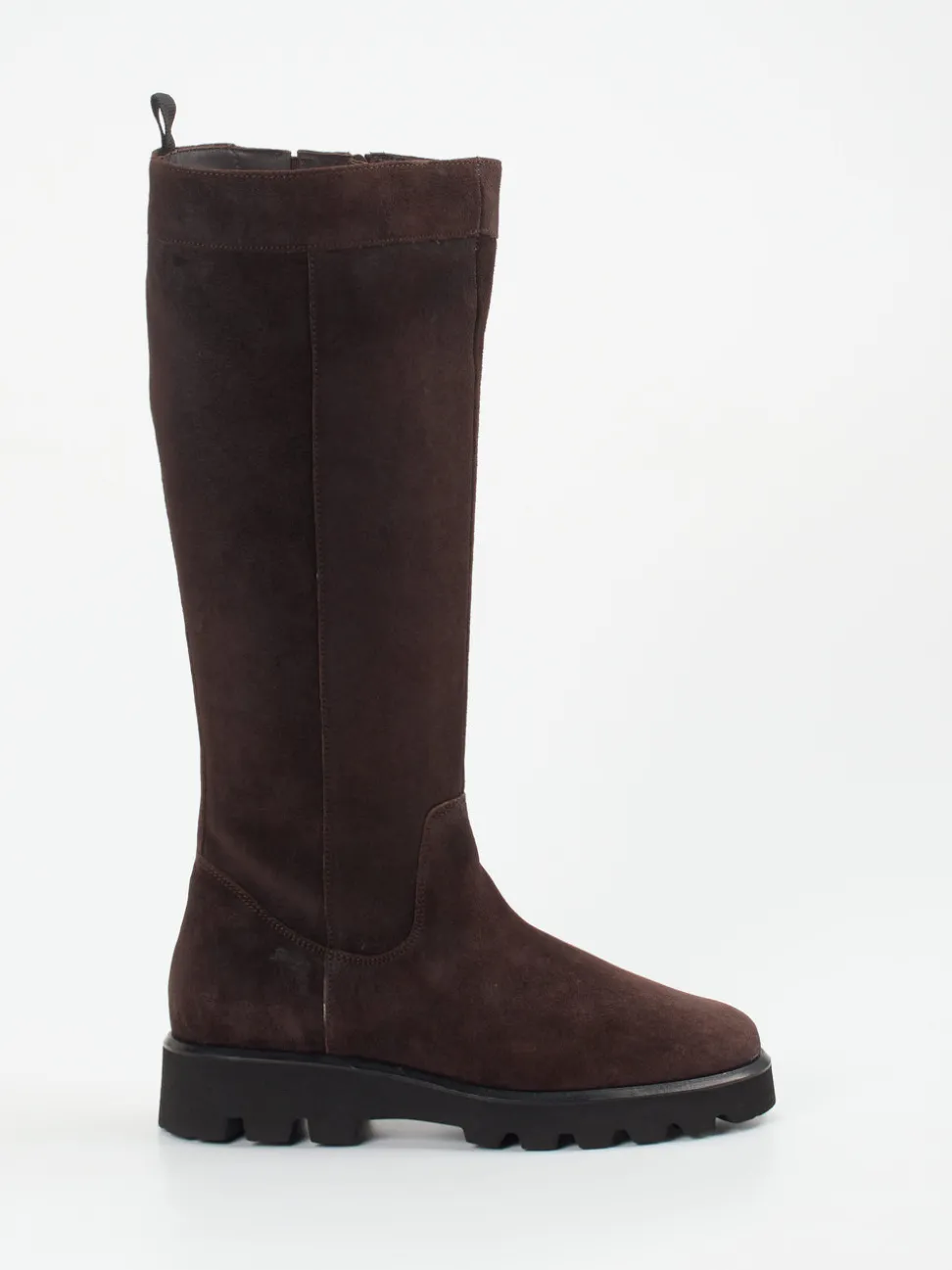 Sioux – Langschaftstiefel aus Veloursleder dunkelbraun