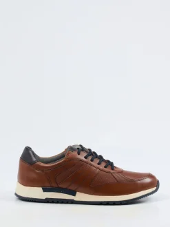 Sioux – Leder-Sneaker aus geprägtem Kalbleder braun