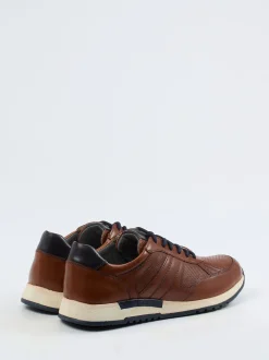 Sioux – Leder-Sneaker aus geprägtem Kalbleder braun
