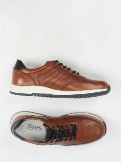 Sioux – Leder-Sneaker aus geprägtem Kalbleder braun
