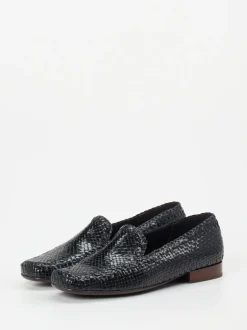 Sioux – Loafer aus Flechtleder in Navyblau