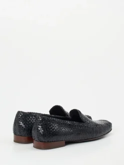 Sioux – Loafer aus Flechtleder in Navyblau