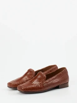 Sioux – Loafer aus Flechtleder kastanienbraun