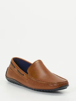 Sioux – Loafer aus geprägtem Leder cognacbraun