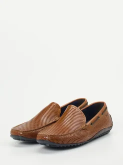 Sioux – Loafer aus geprägtem Leder cognacbraun