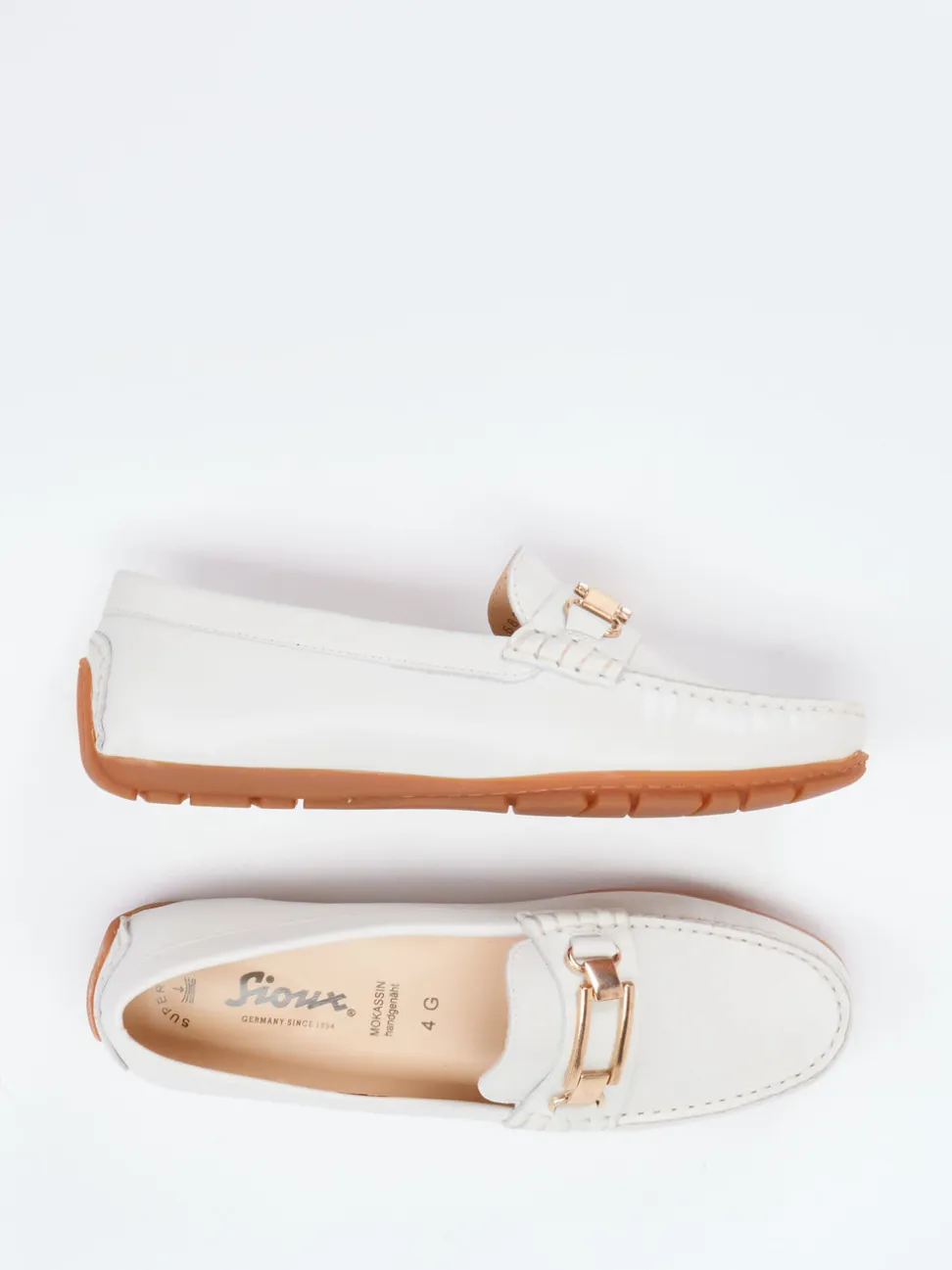 Sioux – Loafer aus Kalbleder in Cremeweiß