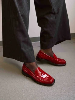 Sioux – Loafer aus Lackleder in Signalrot