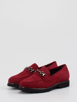 Sioux – Loafer aus Veloursleder Dunkelrot